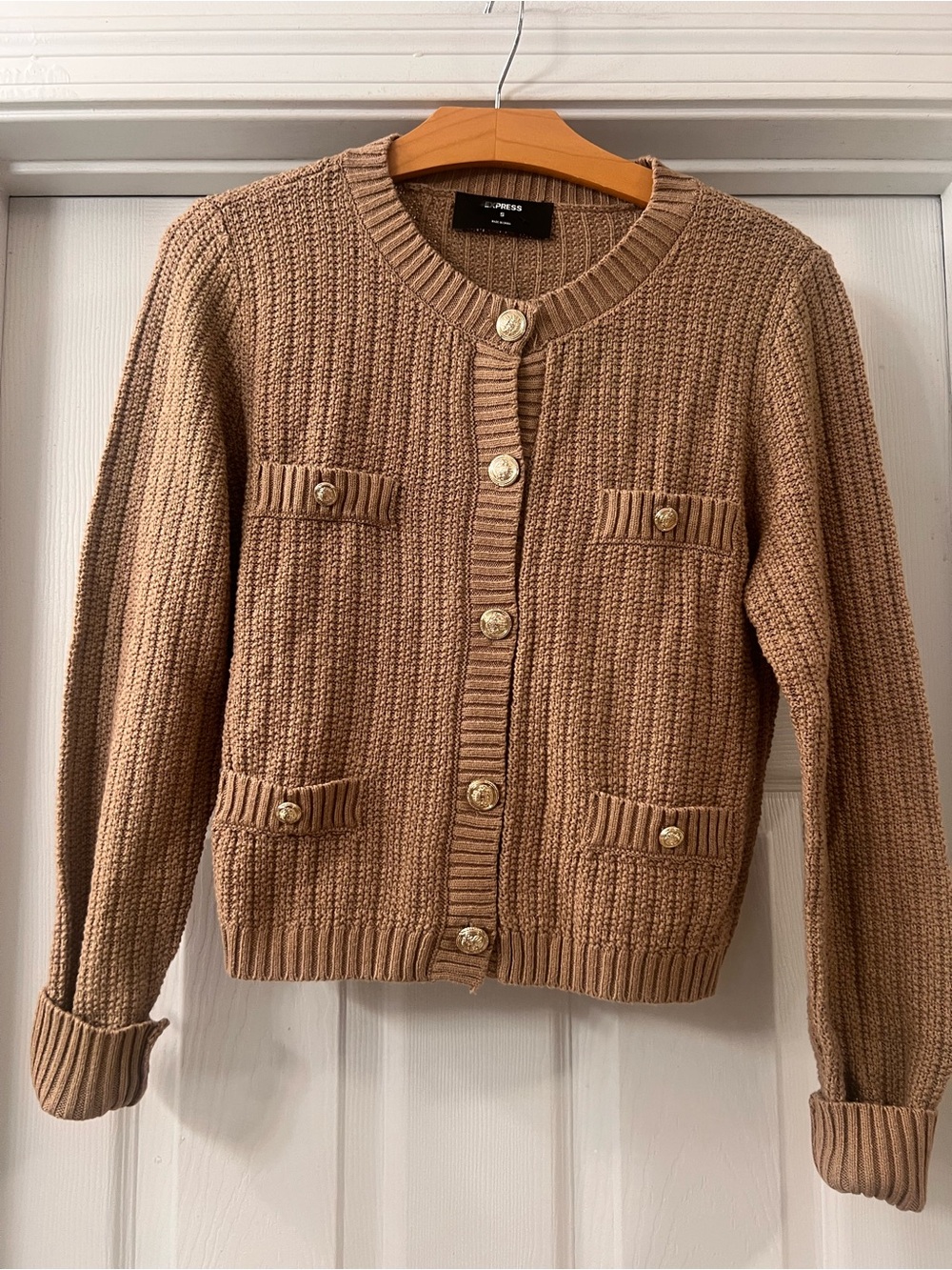 Express Tan/Camel Knit Button-Front Cardigan Sz Small NWT 
Casual /workday